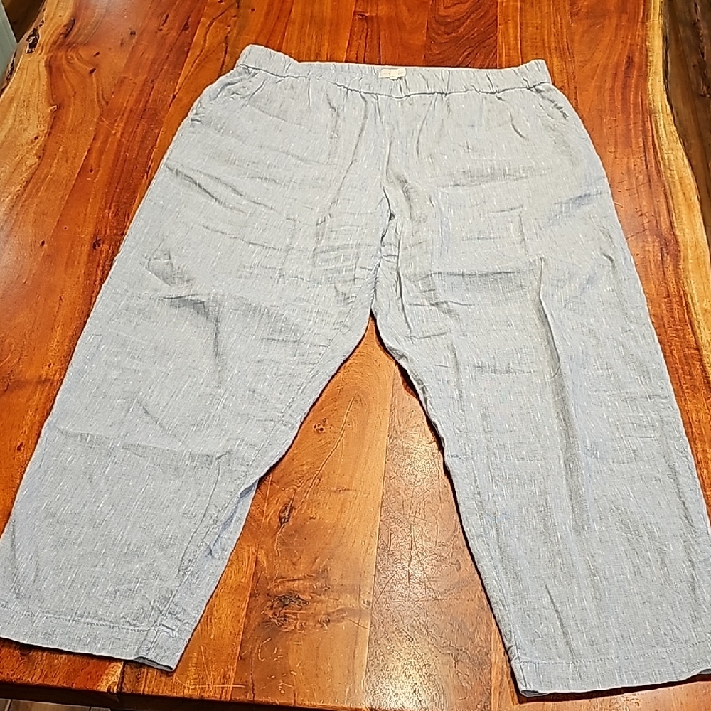 Light Gray Linen Blend Pants